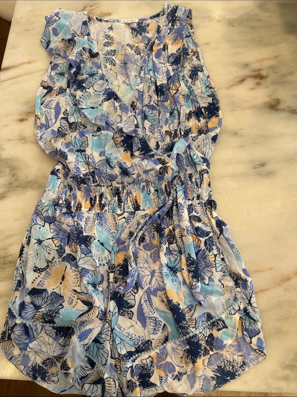 Poupette St Barth Blue Sleeveless Romper medium
